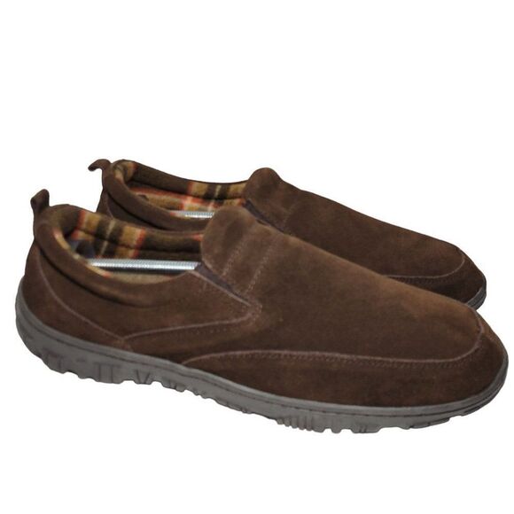 Clarks Slippers Mens Size 12 Slip On Brown Suede Indoor Outdoor Removable Insole main image 9